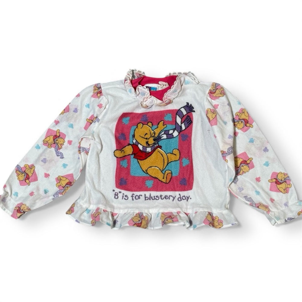 Vintage Winnie the Pooh Blustery Day Ruffle pajama Top Toddler